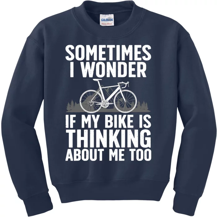 Funny Cycling Art For Bike Rider Track Racing Kids Sweatshirt