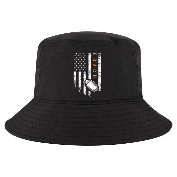 Football Coach American Flag Football Trainer Coaching Cool Comfort Performance Bucket Hat