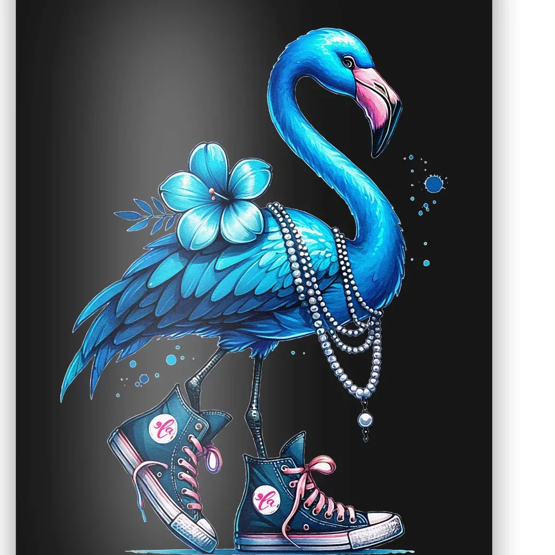 Flamingo Chucks And Pearls Comma La Kamala 2024 Gift Poster