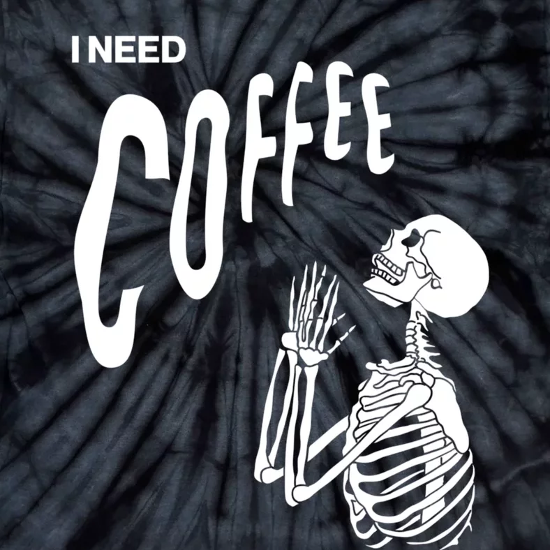 Funny Caffeine Addict Skeleton Coffee Tie-Dye T-Shirt