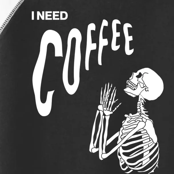 Funny Caffeine Addict Skeleton Coffee Toddler Fine Jersey T-Shirt