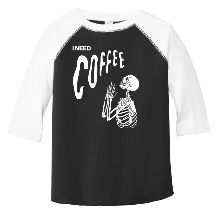 Funny Caffeine Addict Skeleton Coffee Toddler Fine Jersey T-Shirt