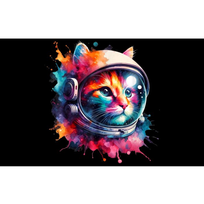 Funny Cat Astronaut Outer Space Watercolor Splash Cat Lover Bumper Sticker