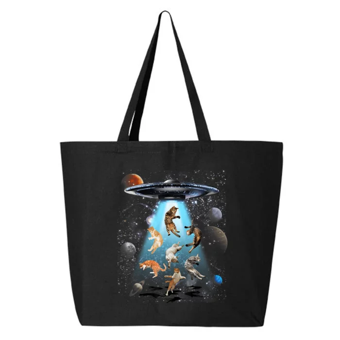 Funny Cat Astronaut Outer Space Watercolor Splash Cat Lover 25L Jumbo Tote