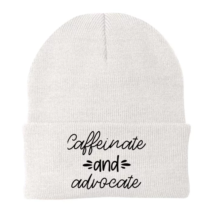 Funny Caffeinate and Advocate - best gifts idea for SPED Knit Cap Winter Beanie