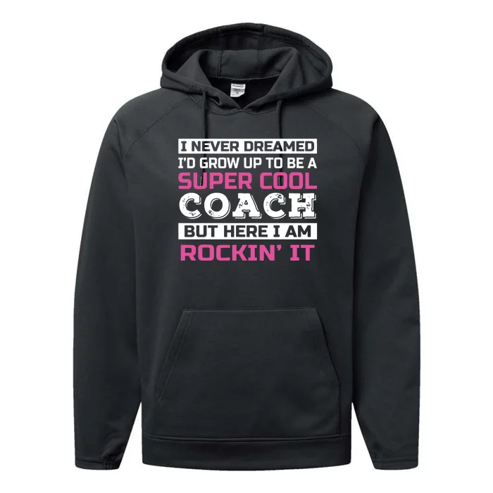 Funny Coach Appreciation Thank You Performance Fleece Hoodie