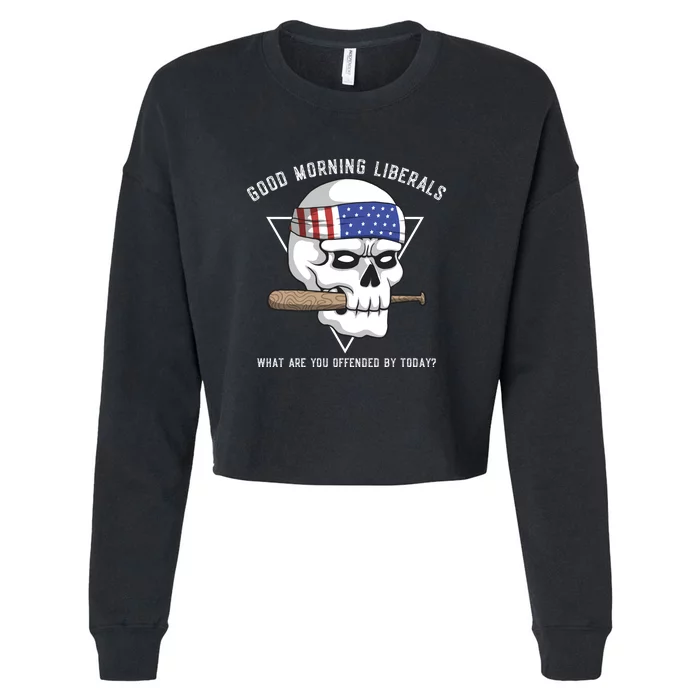 Funny Conservative Anti Liberal Anti Woke Cropped Pullover Crew