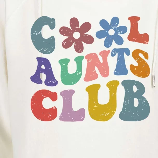 Floral Cool Aunts Club Groovy Aunt Sister Auntie Gift Womens Funnel Neck Pullover Hood