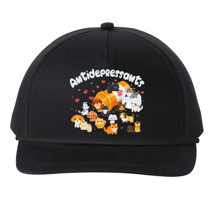 Funny Cute Antidepressants Pets Puppies And Kittens Snapback Five-Panel Rope Hat