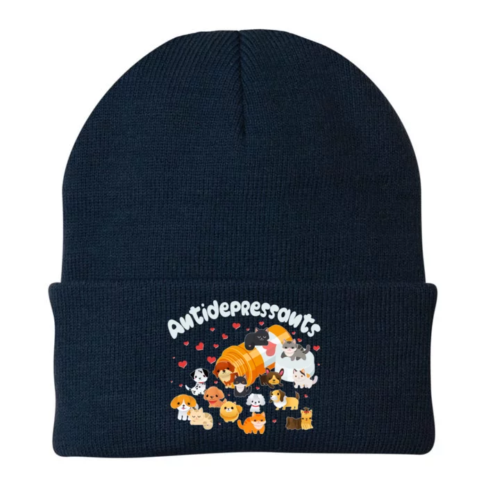 Funny Cute Antidepressants Pets Puppies And Kittens Knit Cap Winter Beanie