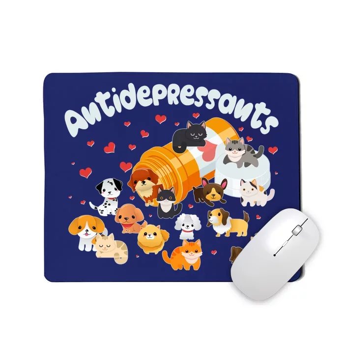 Funny Cute Antidepressants Pets Puppies And Kittens Mousepad