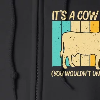 Funny Cow Art For Cow Farmer Dairy Farming Lover Full Zip Hoodie