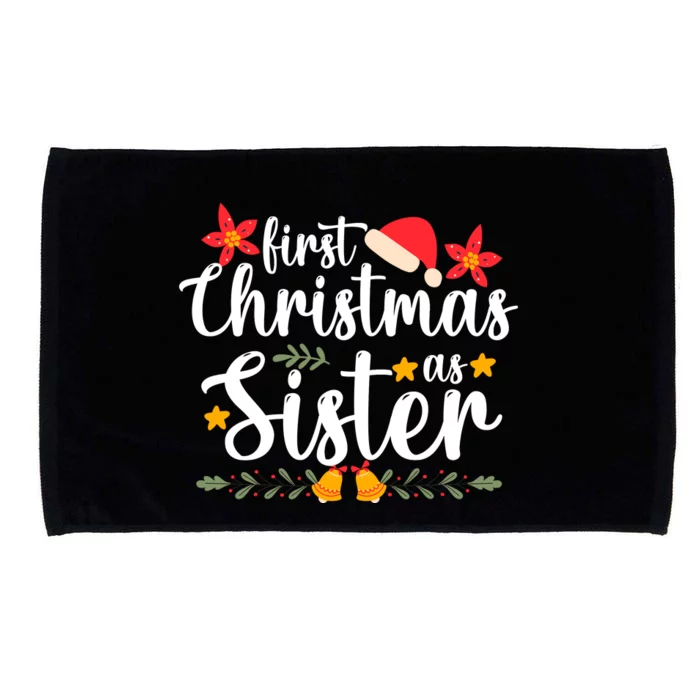 First Christmas As Sister Xmas Funny Christmas Microfiber Hand Towel