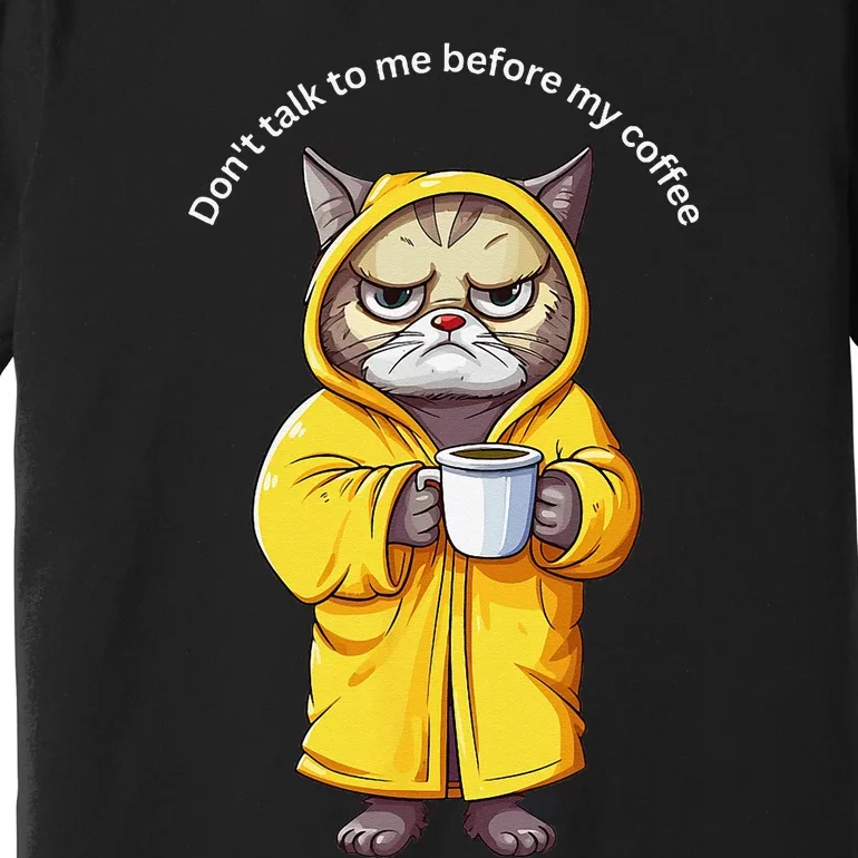 Funny Cats and Morning Coffee Premium T-Shirt