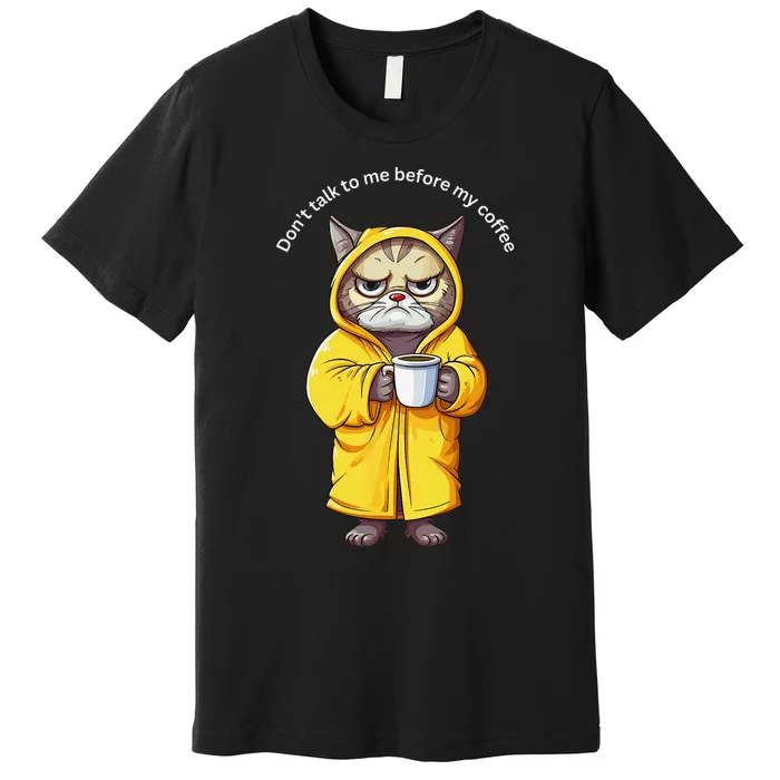 Funny Cats and Morning Coffee Premium T-Shirt