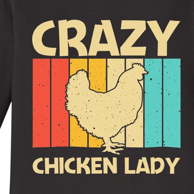 Funny Chicken Art For  Mom Chicken Farmer Poultry Lover Baby Long Sleeve Bodysuit