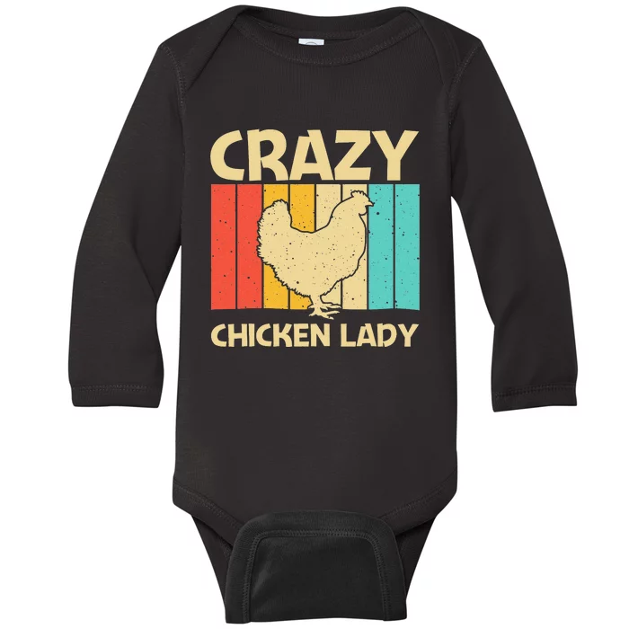 Funny Chicken Art For  Mom Chicken Farmer Poultry Lover Baby Long Sleeve Bodysuit