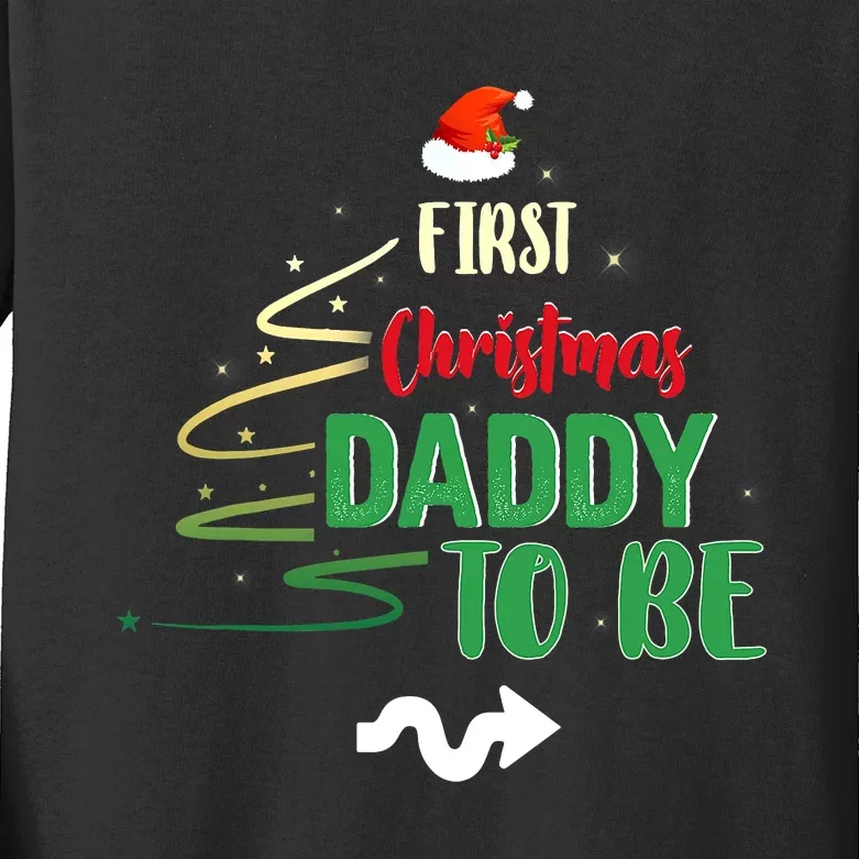 First Christmas As A Daddy To Be Future Father Xmas Gift Kids Long Sleeve Shirt