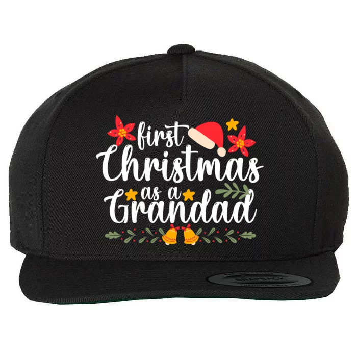 First Christmas As A Grandad Funny Xmas Christmas Wool Snapback Cap