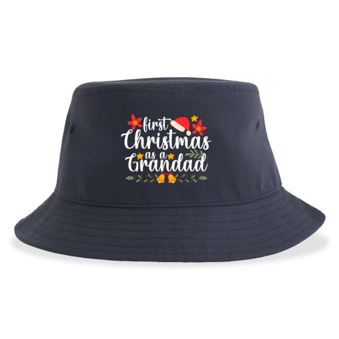 First Christmas As A Grandad Funny Xmas Christmas Sustainable Bucket Hat