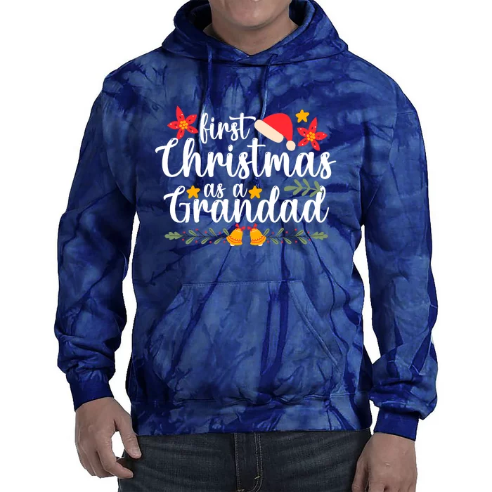 First Christmas As A Grandad Funny Xmas Christmas Tie Dye Hoodie