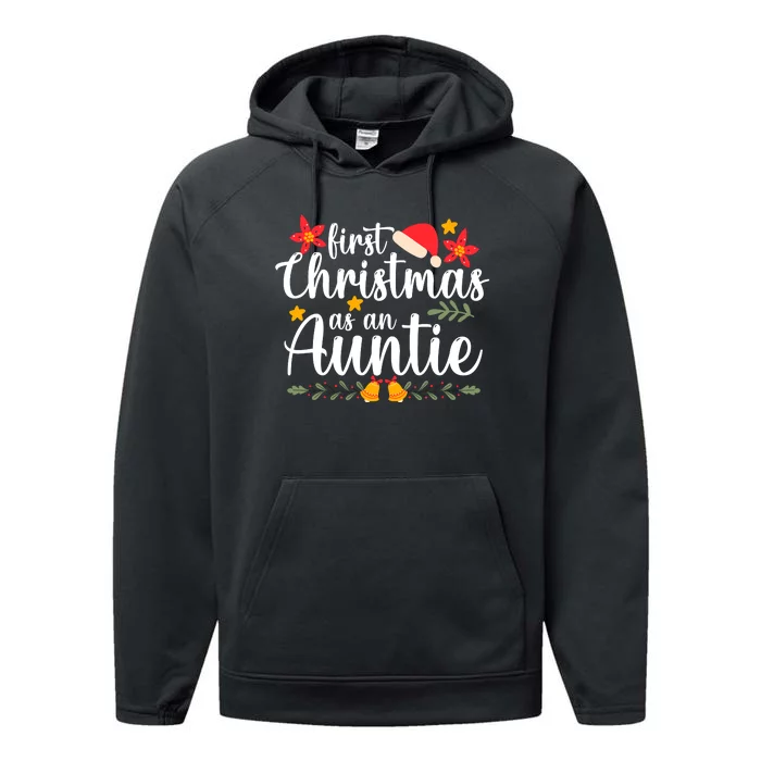 First Christmas As An Auntie Performance Fleece Hoodie