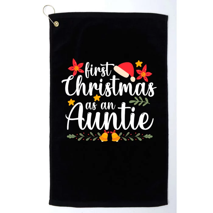 First Christmas As An Auntie Platinum Collection Golf Towel