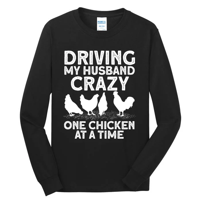 Funny Chicken Art Mom Chicken Lady Chicken Farmer Tall Long Sleeve T-Shirt