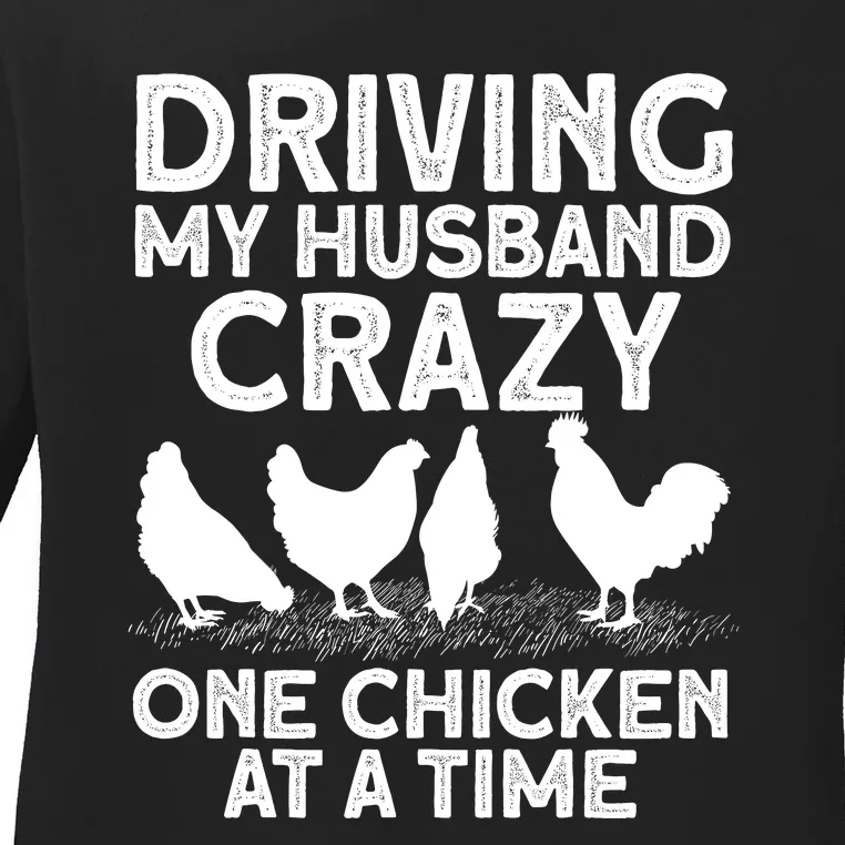 Funny Chicken Art Mom Chicken Lady Chicken Farmer Ladies Long Sleeve Shirt