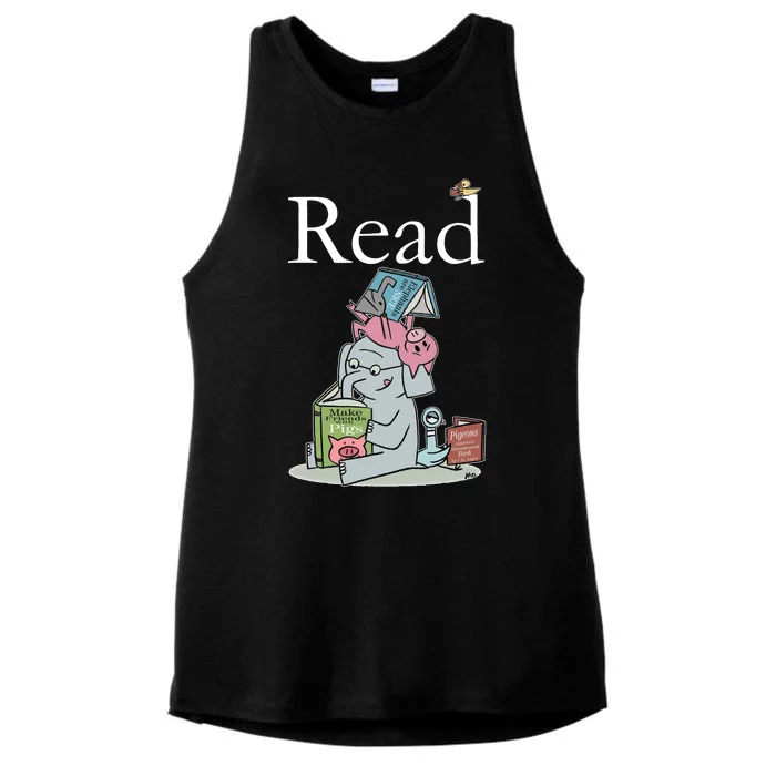 Funny Cute Animals Read Book Fan Ladies Tri-Blend Wicking Tank