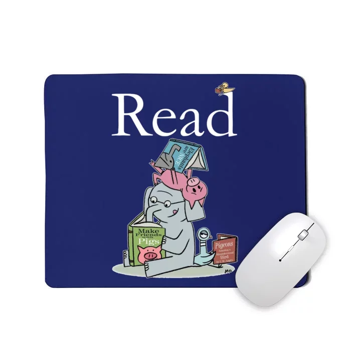 Funny Cute Animals Read Book Fan Mousepad