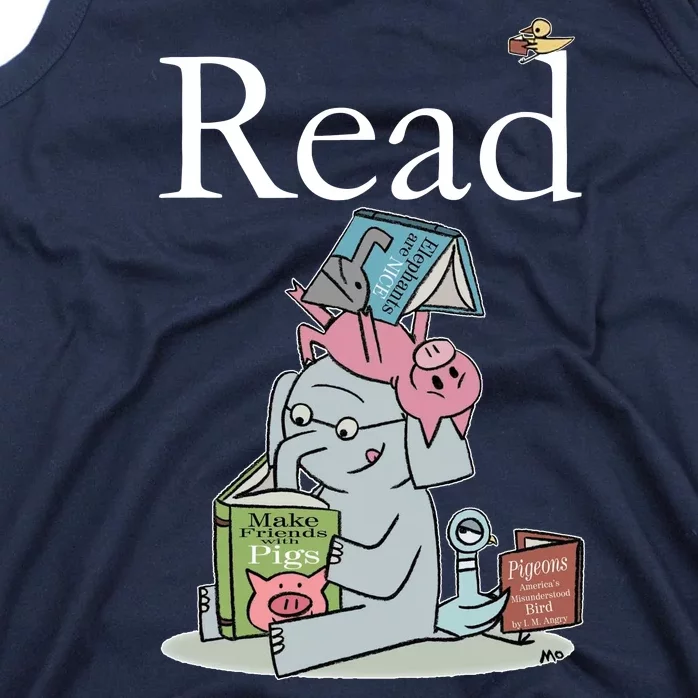 Funny Cute Animals Read Book Fan Tank Top