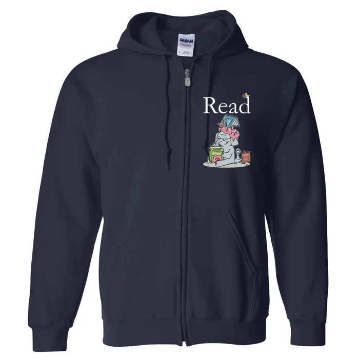 Funny Cute Animals Read Book Fan Full Zip Hoodie