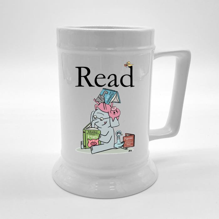 Funny Cute Animals Read Book Fan Front & Back Beer Stein