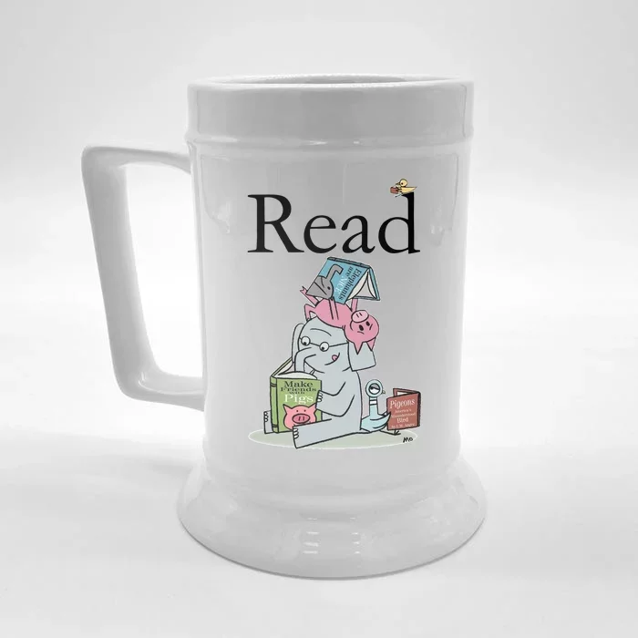 Funny Cute Animals Read Book Fan Front & Back Beer Stein