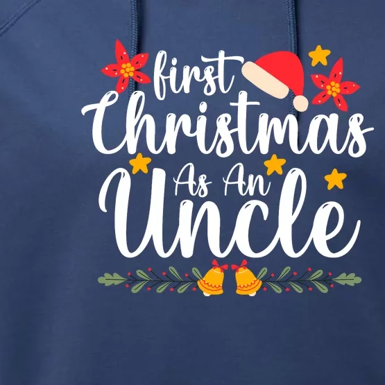 First Christmas As An Uncle Funny Xmas Christmas Performance Fleece Hoodie