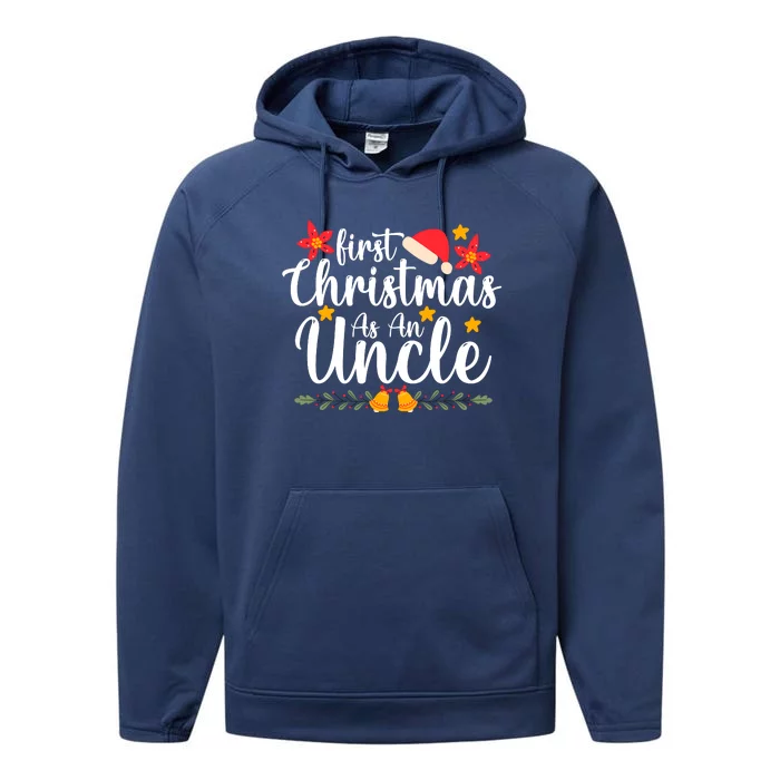 First Christmas As An Uncle Funny Xmas Christmas Performance Fleece Hoodie