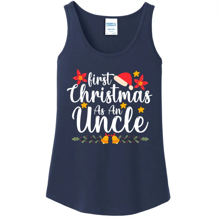 First Christmas As An Uncle Funny Xmas Christmas Ladies Essential Tank