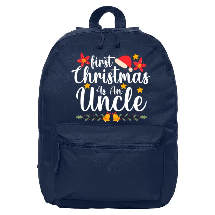 First Christmas As An Uncle Funny Xmas Christmas 16 in Basic Backpack