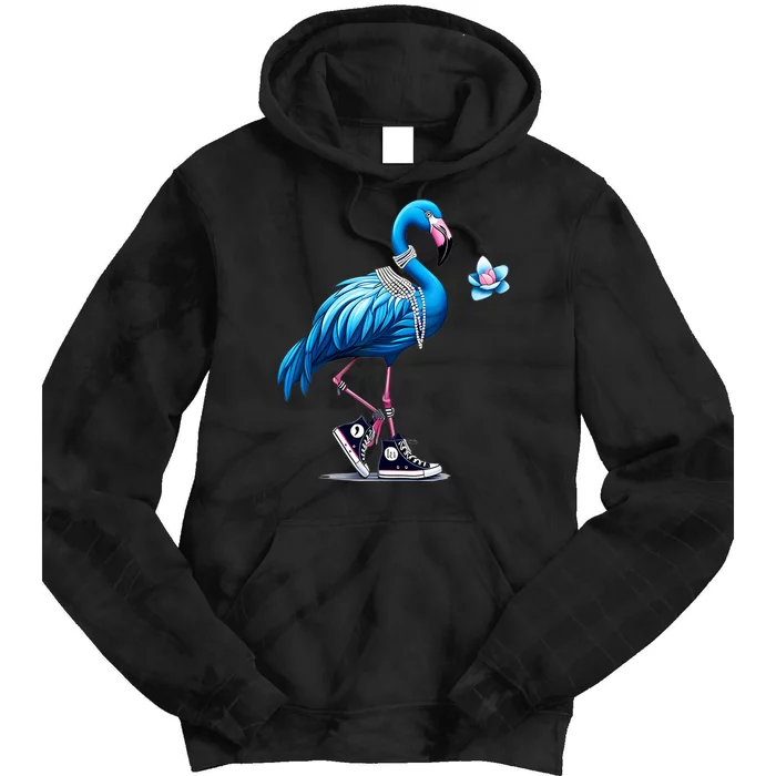 Flamingo Chucks And Pearls Comma La Kamala 2024 Tie Dye Hoodie