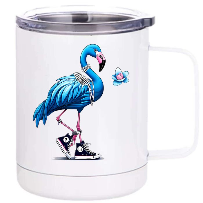 Flamingo Chucks And Pearls Comma La Kamala 2024 Front & Back 12oz Stainless Steel Tumbler Cup