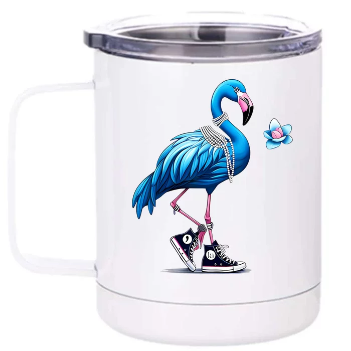 Flamingo Chucks And Pearls Comma La Kamala 2024 Front & Back 12oz Stainless Steel Tumbler Cup