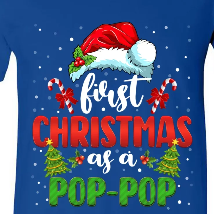 First Christmas As A Pop Pop Santa Gender Reveal Christmas Cute Gift V-Neck T-Shirt