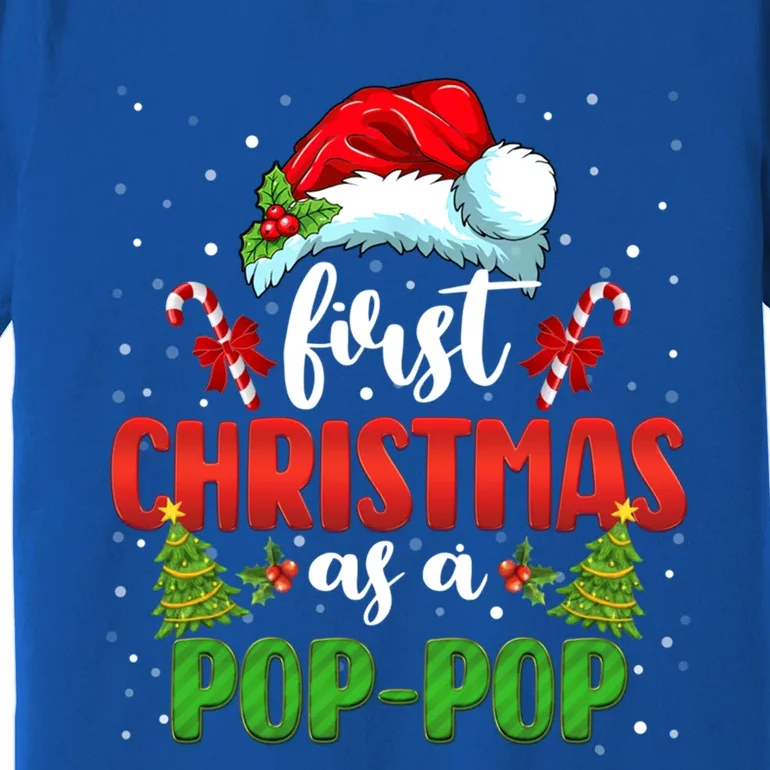 First Christmas As A Pop Pop Santa Gender Reveal Christmas Cute Gift Premium T-Shirt