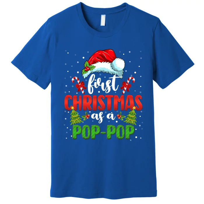 First Christmas As A Pop Pop Santa Gender Reveal Christmas Cute Gift Premium T-Shirt