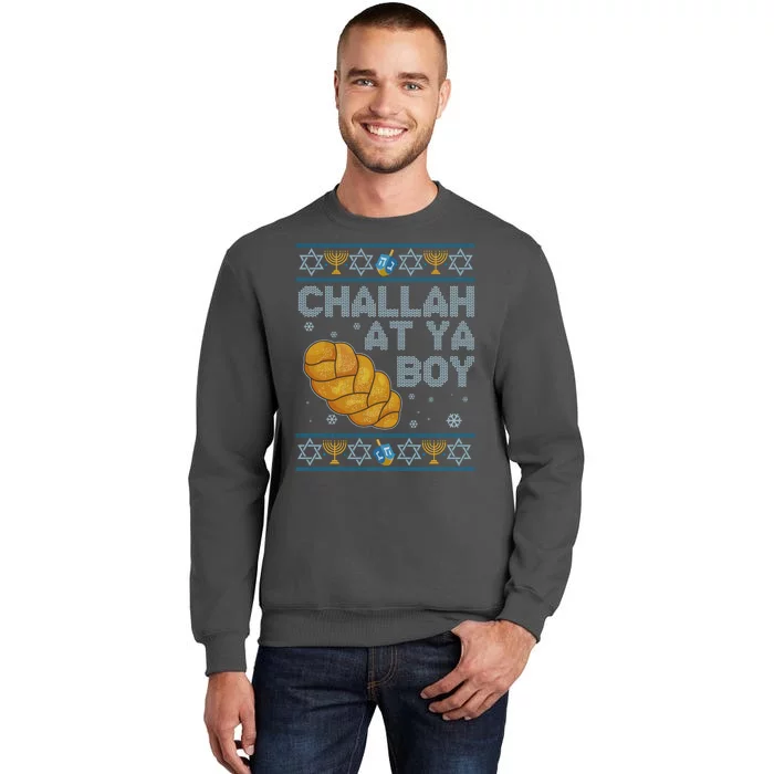 Funny Challah At Ya Boy Ugly Hanukkah Sweater Tall Sweatshirt