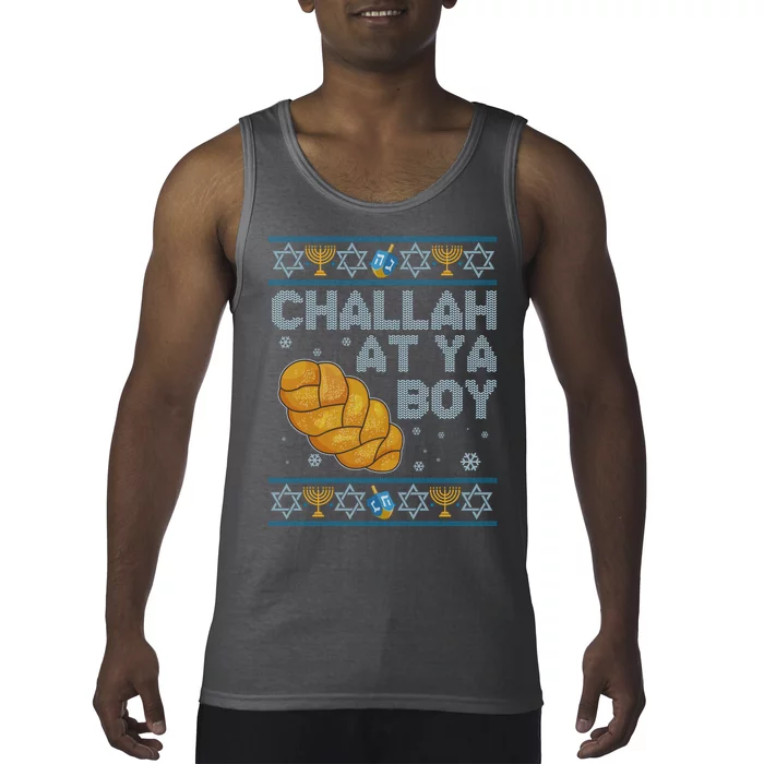 Funny Challah At Ya Boy Ugly Hanukkah Sweater Tank Top