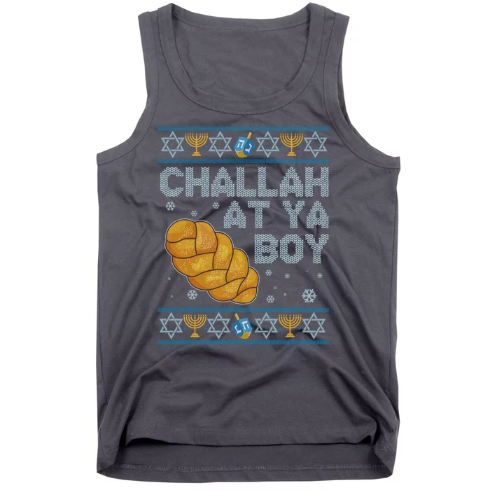 Funny Challah At Ya Boy Ugly Hanukkah Sweater Tank Top