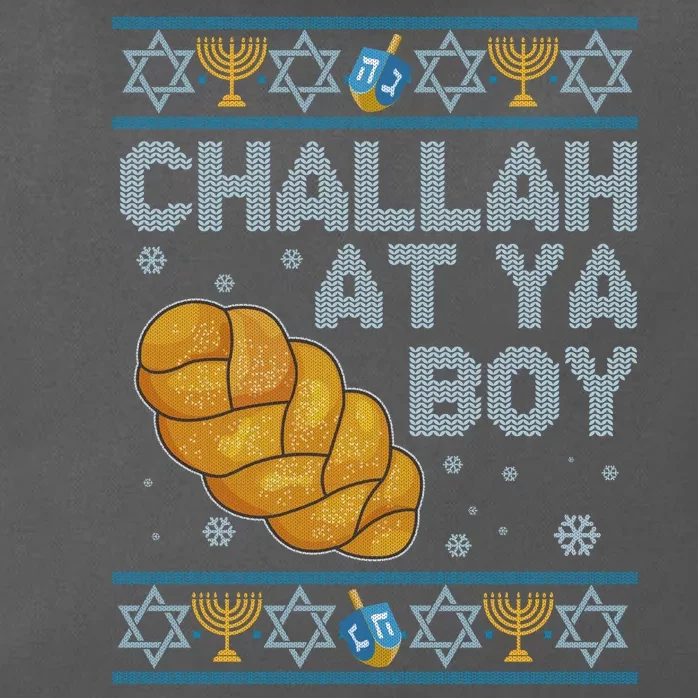 Funny Challah At Ya Boy Ugly Hanukkah Sweater Zip Tote Bag