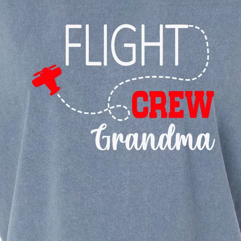 Flight Crew Airplane 1st Birthday Grandma Airplane Family Garment-Dyed Women's Muscle Tee